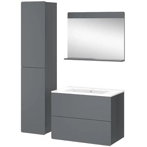 Badmöbel-Set Vicco Izan, grau, 3-teilig