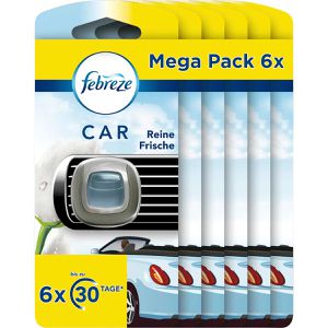 Autoduft Febreze Car, Reine Frische, 6er Mega Pack