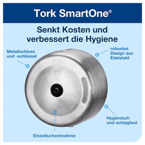 Produktbild für Toilettenpapierspender Tork SmartOne, 472054, T8 System