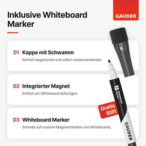 Produktbild für Magnetband Gauder weiß, inkl. Boardmarker