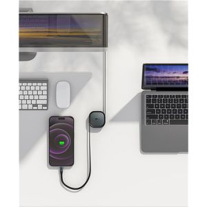 Produktbild für Ladekabel Goobay 77424 Aufrollkabel, schwarz, 1m