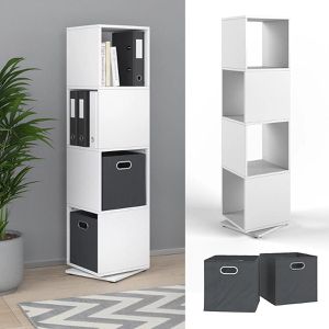 Produktbild für Bücherregal Vicco 70302, weiß, mit 2 Faltboxen
