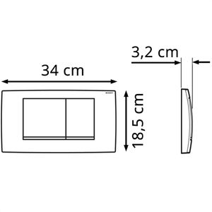 Produktbild für Betätigungsplatte Geberit Twinline30, aus Kunststoff, für WC