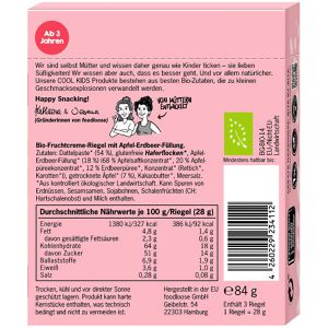 Produktbild für Fruchtriegel foodloose Apfel-Erdbeere, BIO