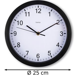 Produktbild für Wanduhr Hama Elba, Kunststoff, analog, Quarzuhr