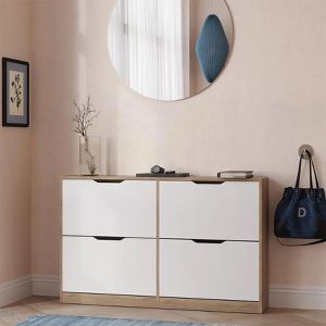 Produktbild für Schuhschrank Vicco Luca, sonoma eiche / weiß