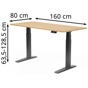 Produktbild für Schreibtisch FlexiSpot E7B-Pro 2026, ahorn / schwarz