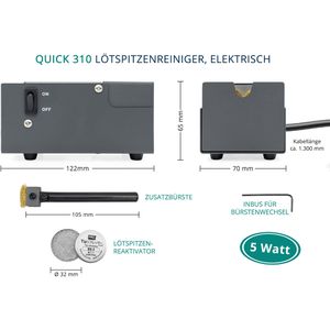 Produktbild für Lötspitzen-Reinigungsdraht QUICK QU310, elektrisch