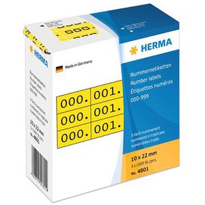 Nummernetiketten Herma 4801, 10 x 22mm