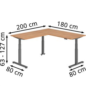 Produktbild für Schreibtisch Hammerbacher XDSMW, nussbaum / graphit