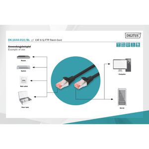 Produktbild für Netzwerkkabel Digitus DK-1644-030/BL, schwarz