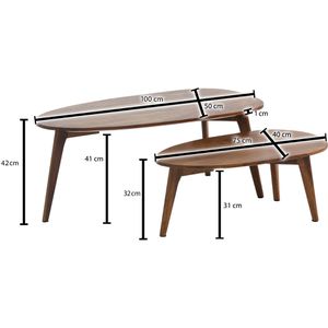 Produktbild für Couchtisch Wohnling WL6.724, aus Massivholz, sheesham