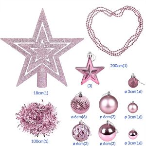 Produktbild für Weihnachtskugeln Deuba 107512, rosa