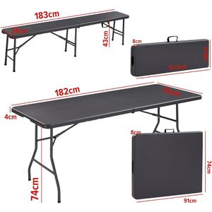 Produktbild für Bierzeltgarnitur Arebos anthrazit