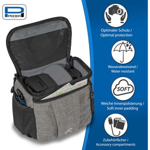 Produktbild für Kameratasche Pedea FASHION Gr. L, aus Polyester, hellgrau
