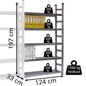 Produktbild für Anbauregal GEWE 5 Metallböden