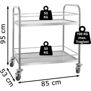 Produktbild für Servierwagen Royal-Catering RCBW-2, silber, aus Edelstahl