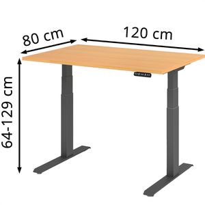 Produktbild für Schreibtisch Hammerbacher XDKB 12, buche / graphit