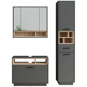 Badmöbel-Set Vicco Beatrice, anthrazit / sonoma eiche,3-teilig