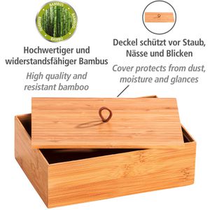 Produktbild für Holzkiste Wenko Terra L mit Deckel, Bambus