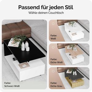 Produktbild für Couchtisch CASARIA Orlando, aus Holz, schwarz / weiß