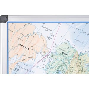 Produktbild für Weltkarte Bi-Office MAP0100802, Englisch, mit Aluminiumrahmen