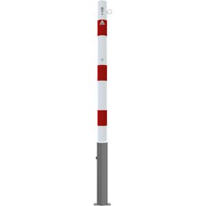 Produktbild für Absperrpfosten Schake 460ZB+1, 1 Öse, rot/weiß, aus Metall