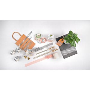 Produktbild für Washi-Tape Folia 29201 Hotfoil, Blüten, grau &amp; gold