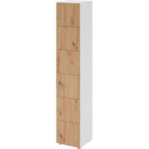 Produktbild für Schließfachschrank Hammerbacher 264l6, eiche/weiß
