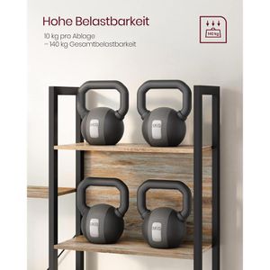 Produktbild für Bücherregal Vasagle LLS107B60, schwarz / braun