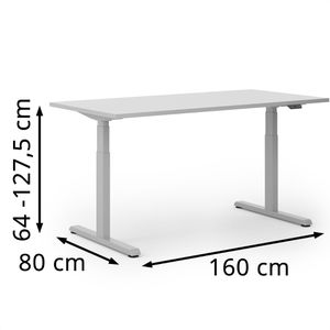 Produktbild für Schreibtisch Actiforce Pro 1050 lite, lichtgrau / silber