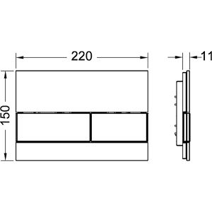 Produktbild für Betätigungsplatte TECE TECEsquare 9240800, aus Glas, für WC