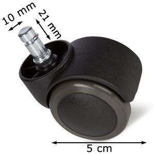 Produktbild für Stuhlrollen hJh-OFFICE ROLO, 619000, 5 Stück