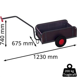 Produktbild für Handwagen VARIOfit zu-1280/AG, mit 4 Bordwänden