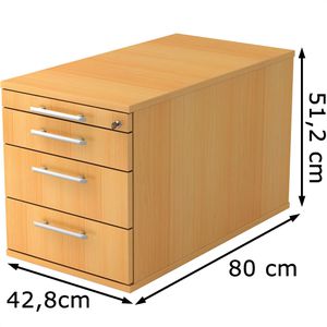 Produktbild für Rollcontainer Hammerbacher Solid TC30, aus Holz, buche