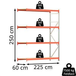 Produktbild für Anbauregal Regalwerk EMMA, 4 Holzböden