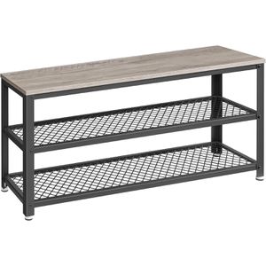 Schuhbank Vasagle LBS078K01, schwarz / graubraun, aus Metall