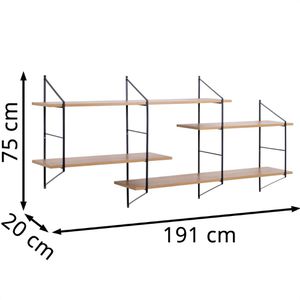 Produktbild für Wandregal AC-Design Belfast, schwarz / wildeiche