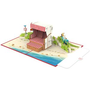 Produktbild für Abschiedskarte papercrush 3D, Ruhestand - Strandkorb