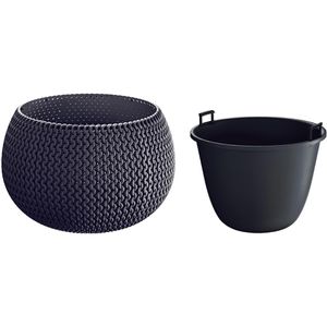 Produktbild für Übertopf Prosperplast Splofy Bowl, anthrazit, Ø 37 x 21 cm