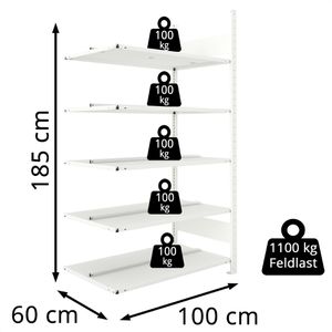 Produktbild für Anbauregal META-Regalbau 20077647, Aktenregal