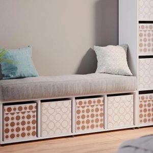 Produktbild für Bücherregal Vicco Ludus, weiß, mit 2 Faltboxen