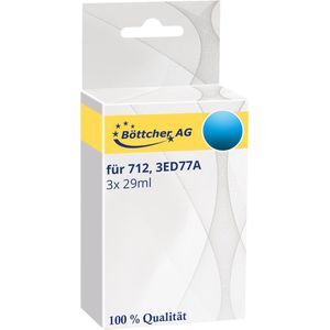 Produktbild für Tinte Böttcher-AG für HP 712, 3ED77A 3er-Pack