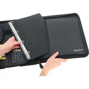 Produktbild für Schreibmappe Alassio 30040, Riccione schwarz, Kunstleder