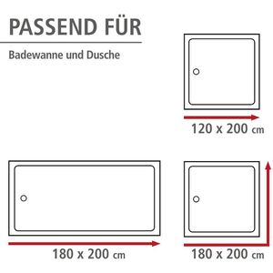 Produktbild für Duschvorhang Wenko Anti-Schimmel Uni, 180 x 200 cm