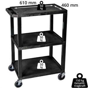Produktbild für Tischwagen Luxor SEWT34S, aus Kunststoff