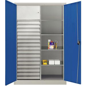 Produktbild für Werkzeugschrank Mauser MKSTM12/5/19E4, aus Metall, grau / blau