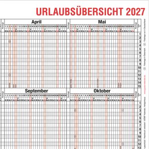 Produktbild für Urlaubsplaner Güss-Verlag 12-54mB, Jahr 2027