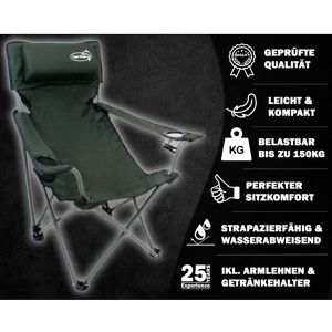 Produktbild für Campingstuhl Angel-Berger Luxus 180-00001, grün, bis 150 kg