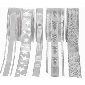 Produktbild für Geschenkband Präsent Weihnachten, silber